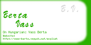 berta vass business card